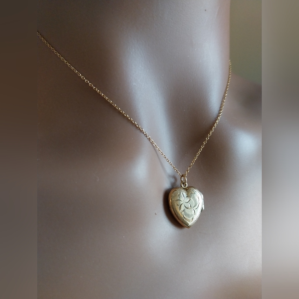 Birks Gold Filled Floral Heart Necklace - Picture 14 of 14